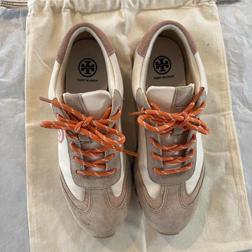Tory Burch Women's Shoes/Annie Nylon Runner/Cream/8.5"